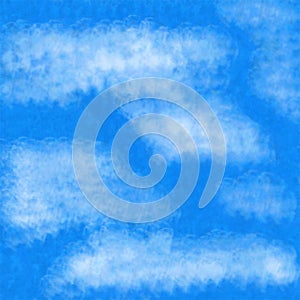 watercolor artistic pattern texture background - summer blue sky with white clouds