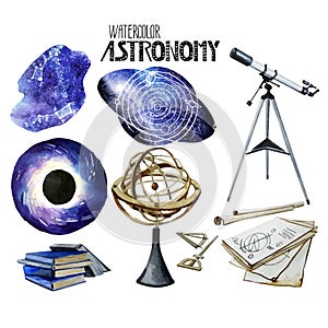 Watercolor astronomy collection