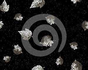 Watercolor autumm leaf pattern grunge background