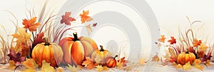 Watercolor Autumn Thanksgiving background Happy Thanksgiving day