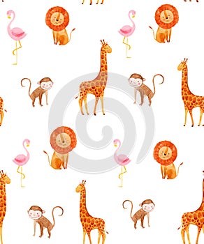 Watercolor baby vector pattern