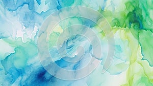 watercolor background - Harmonious green and teal