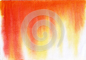 Watercolor background orange red yellow