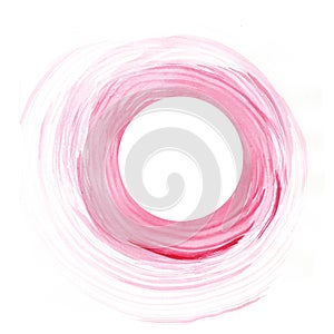 Watercolor background pink circle hand drawing