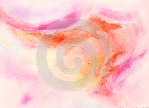 Watercolor background pink rosy orange blend