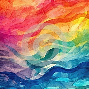 Watercolor background rainbow flat spots and streaks paint and streaks