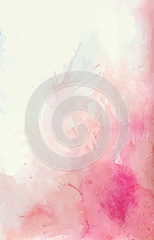 Watercolor background with splashes of pink and tender spots.