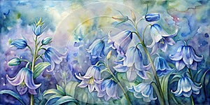 Watercolor Background Of Spring Flowers, , Spring Watercolor Flowers