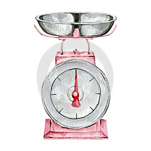 Watercolor bakery scale kitchen utensil