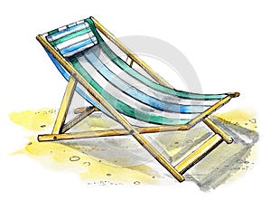 Watercolor beach lounger