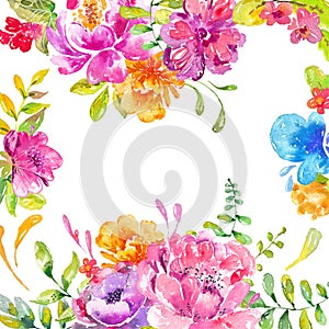 Watercolor beautiful floral design