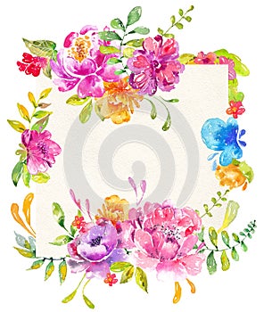 Watercolor beautiful floral design