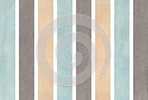 Watercolor beige, gray and blue striped background.