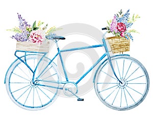 Watercolor bike bicycle