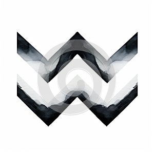 Watercolor Black White Border Zeta: Minimalistic Symmetry By Keve Luukin