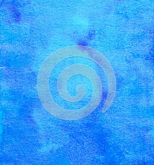 Watercolor blue background painting texture with space for text. Textured backdrop. Stains on paper