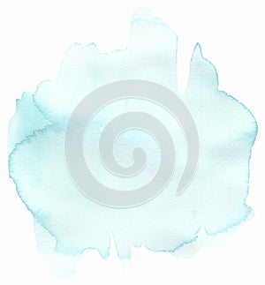 Watercolor blue color Backgrounds Clipart, Brush strokes illustration, Pastel turquoise spots, delicate Splash background Clip art