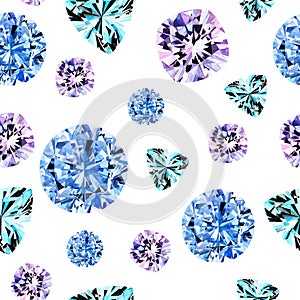 Watercolor blue diamond pattern