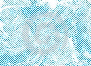 Watercolor blue marble stripes background, chevron.