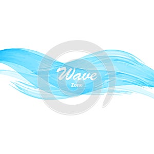 Watercolor blue ocean sea wave