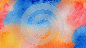 Watercolor blue pink orange yellow background background