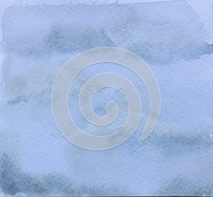 Watercolor blue sky background with clouds.