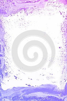 Watercolor blue and violet paint background. Art magic hand drawn.
