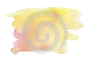 Watercolor blurred abstract background in pink-yellow colors