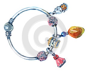 Watercolor bracelet  accessory illustration isolated