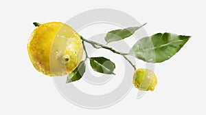 Watercolor branch of lemons