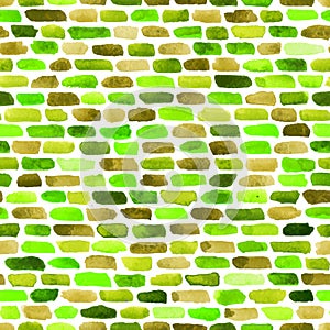 Watercolor bricks. Vector abstract seamless pattern.