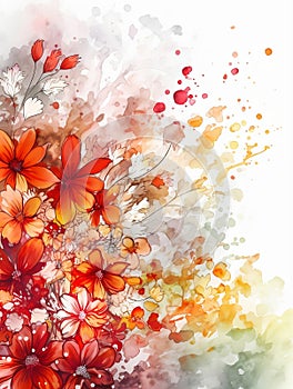 watercolor floral flowers abstract background
