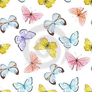 Watercolor butterfly pattern