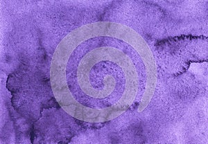 Watercolor calm violet background texture. Watercolour abstract purple overlay. Stains on paper