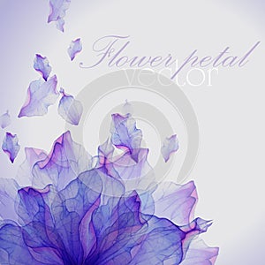 Watercolor card with Purple flower petal