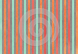 Watercolor carrot orange, seafoam, red and grey striped background. photo