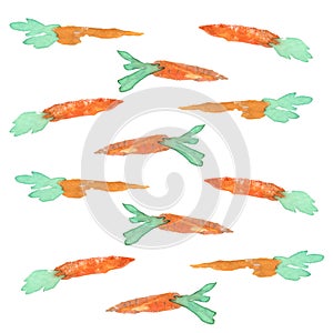 Watercolor carrots background