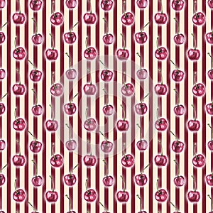 Watercolor cherry pattern