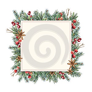 Watercolor Christmas frame