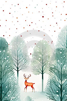 Watercolor Christmas illustration pattern with joyful holiday elements. Generative AI