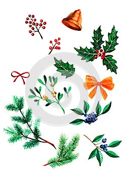 Watercolor Christmas set1
