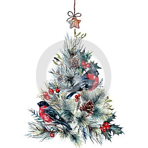 Watercolor Christmas Tree Greeting Card