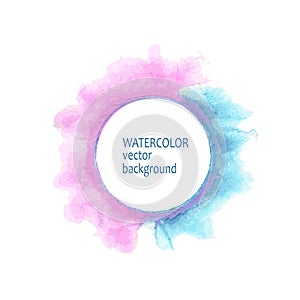 Watercolor circle hand paint on white background