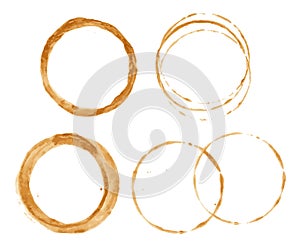 Watercolor Circle Stamps Isolated White Background