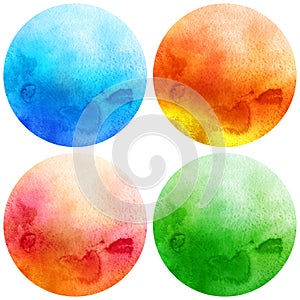 Watercolor circles set