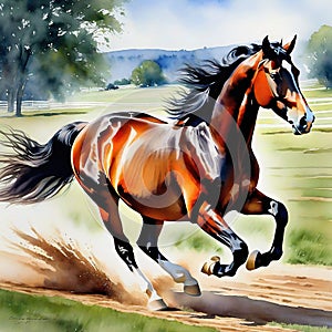 Watercolor Clydesdale Horses in Full Capture the with Stunning Print and Artful