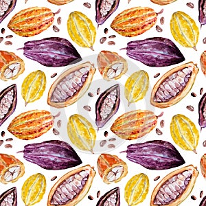 Watercolor cocoa pattern photo