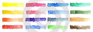 Watercolor stripe brush colorful rainbow palette vector background