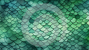 Watercolor Crocodile skin textured background. Alligator scales. Lizard, reptile, snake, fish skin. Concepts of fantasy