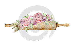 Watercolor culinary composition bakery logo photo